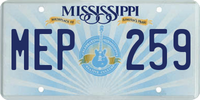 MS license plate MEP259