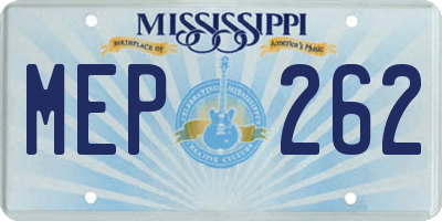 MS license plate MEP262