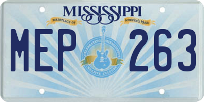 MS license plate MEP263