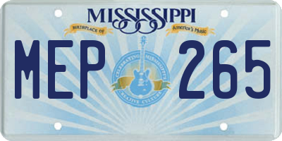 MS license plate MEP265