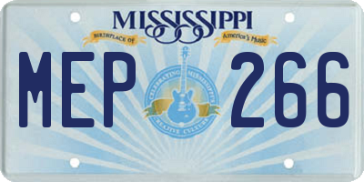 MS license plate MEP266