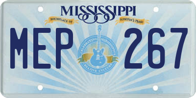 MS license plate MEP267