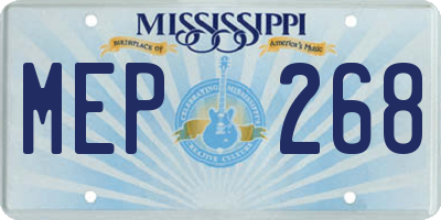 MS license plate MEP268