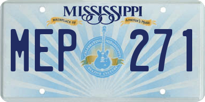 MS license plate MEP271