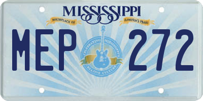 MS license plate MEP272