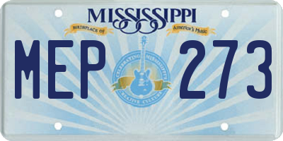 MS license plate MEP273