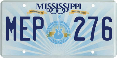 MS license plate MEP276