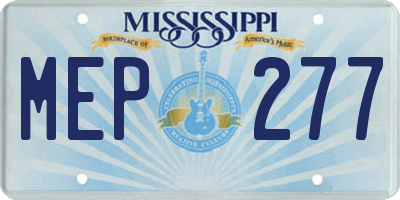 MS license plate MEP277
