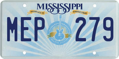 MS license plate MEP279