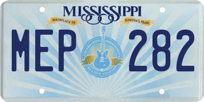 MS license plate MEP282