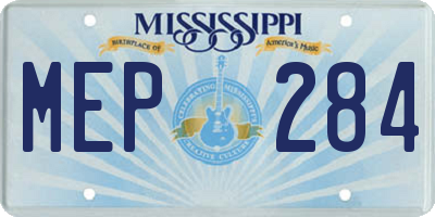 MS license plate MEP284