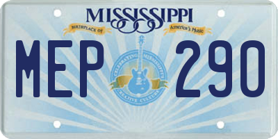 MS license plate MEP290