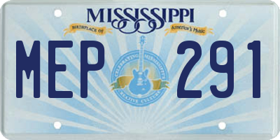 MS license plate MEP291