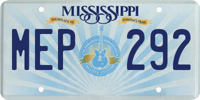 MS license plate MEP292