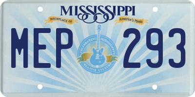MS license plate MEP293