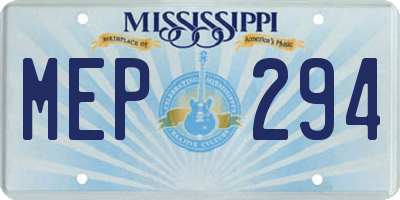 MS license plate MEP294