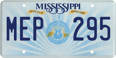 MS license plate MEP295