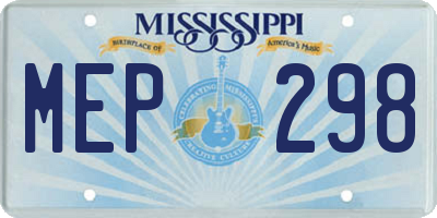 MS license plate MEP298
