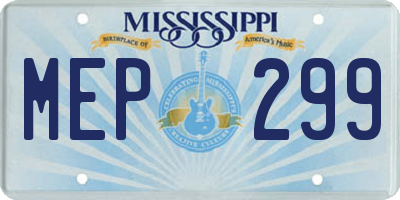 MS license plate MEP299