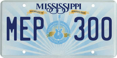 MS license plate MEP300