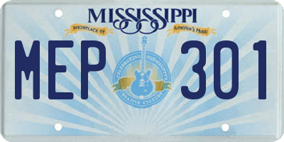 MS license plate MEP301