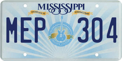 MS license plate MEP304