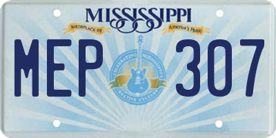 MS license plate MEP307