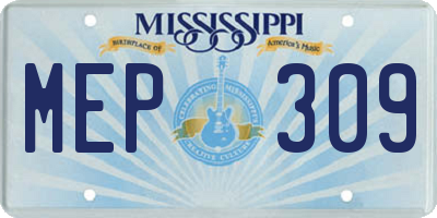 MS license plate MEP309