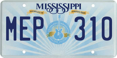 MS license plate MEP310