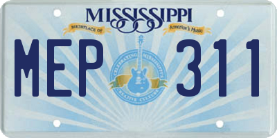 MS license plate MEP311