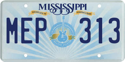 MS license plate MEP313