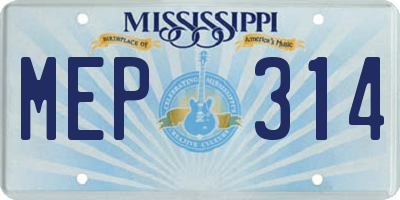 MS license plate MEP314
