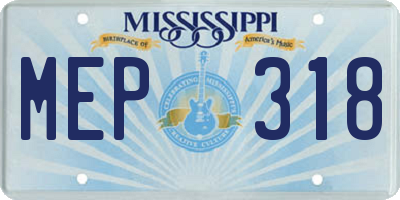 MS license plate MEP318