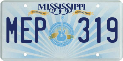 MS license plate MEP319