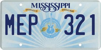 MS license plate MEP321