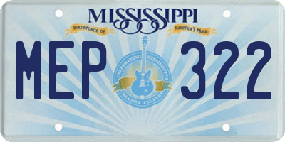MS license plate MEP322