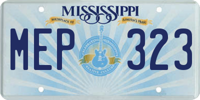 MS license plate MEP323
