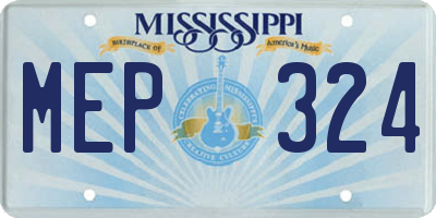 MS license plate MEP324
