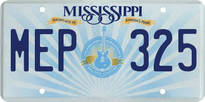 MS license plate MEP325