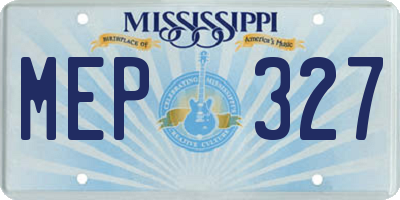 MS license plate MEP327