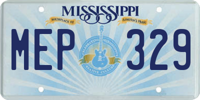 MS license plate MEP329