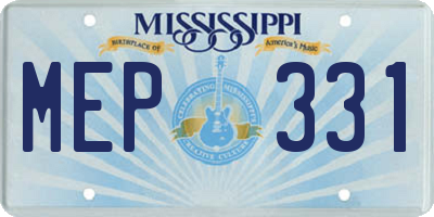 MS license plate MEP331