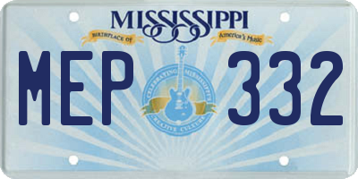 MS license plate MEP332