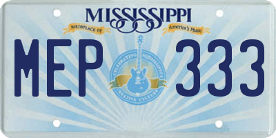 MS license plate MEP333