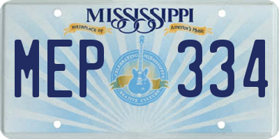 MS license plate MEP334
