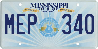 MS license plate MEP340