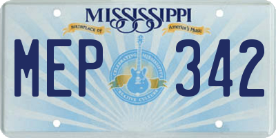 MS license plate MEP342