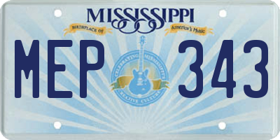 MS license plate MEP343
