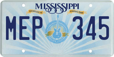 MS license plate MEP345