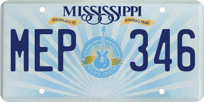 MS license plate MEP346